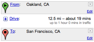 Oakland to San Francisco timing