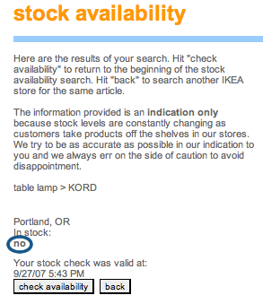 Ikea stock availability