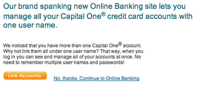 Capital One - Merge accounts